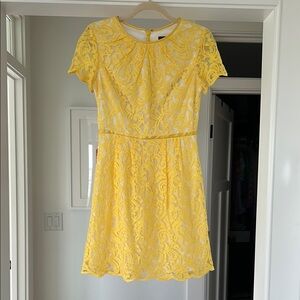 Adrianna Papell Yellow Fit and Flare Mini Dress